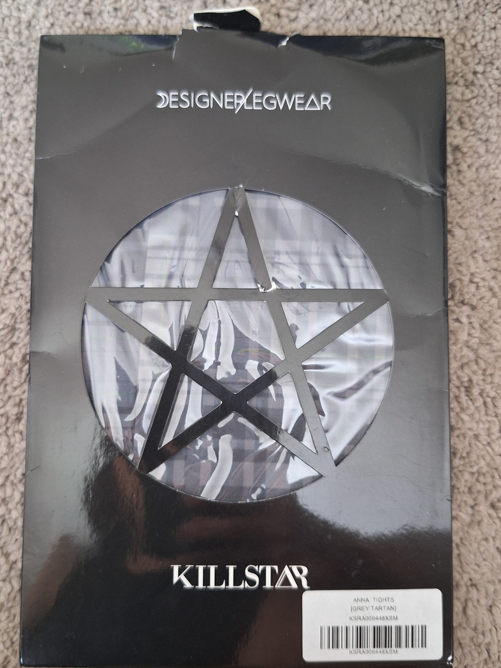 Killstar Grey Tartan Anna Tights NEW XS-M